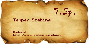 Tepper Szabina névjegykártya